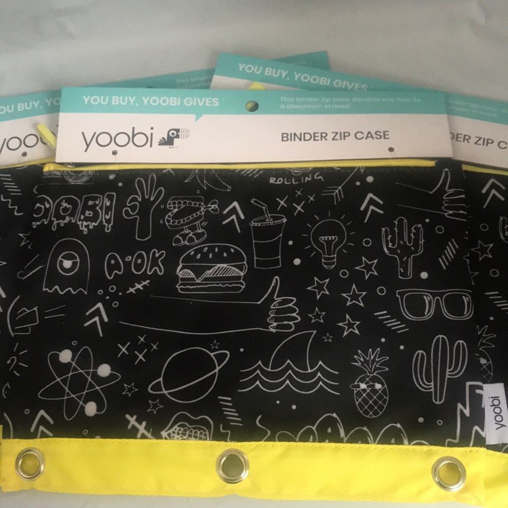 Lot of THREE Yoobi binder zip cases